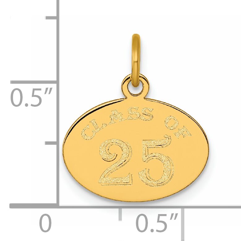 14k Polished Oval CLASS OF 2025 Charm-YC1544-25