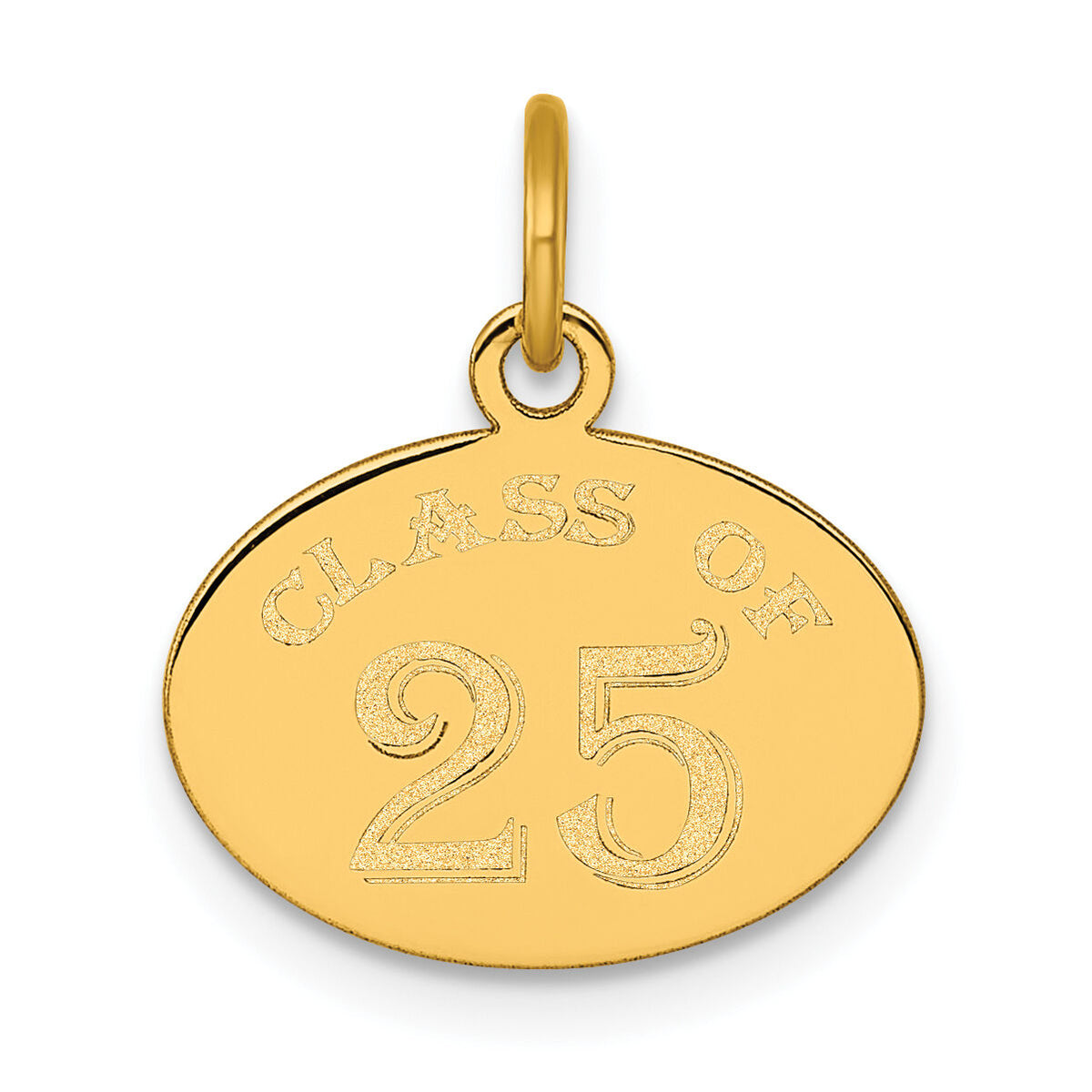 14k Polished Oval CLASS OF 2025 Charm-YC1544-25