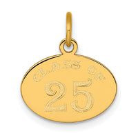 14k Polished Oval CLASS OF 2025 Charm-YC1544-25