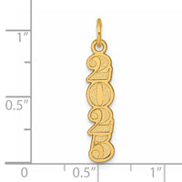 14K Polished and Satin Vertical 2025 Charm-YC1546-25