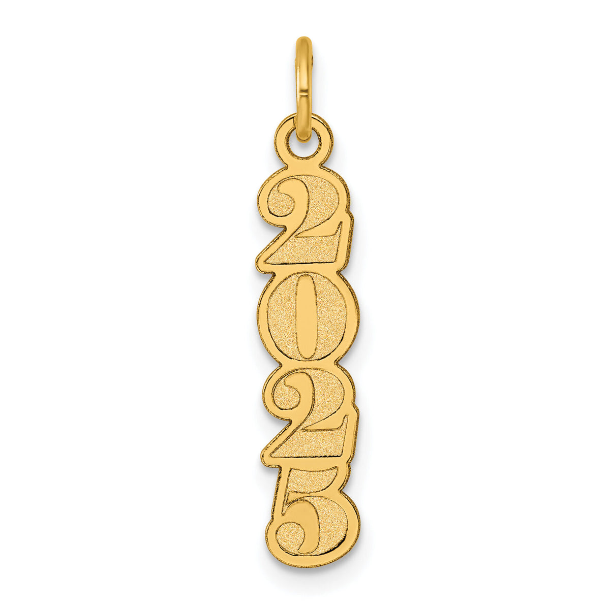 14K Polished and Satin Vertical 2025 Charm-YC1546-25