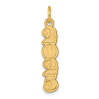 14K Polished and Satin Vertical 2025 Charm-YC1546-25