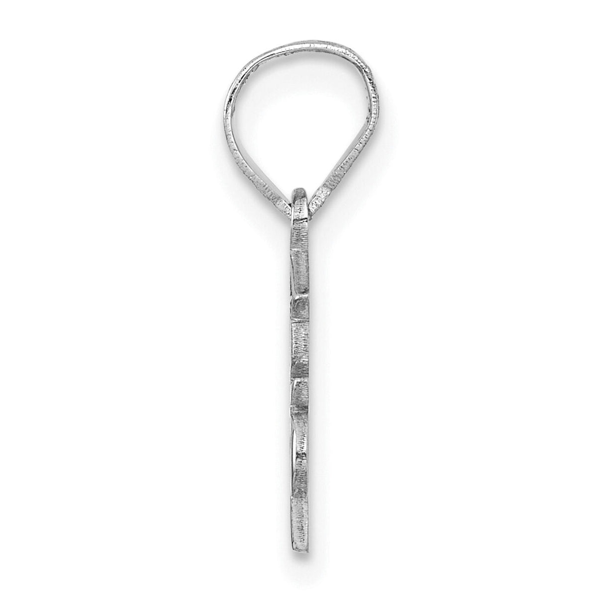 14K White Gold Graduation Cap 25 w/ Dangling Tassel Charm-YC1547W-25