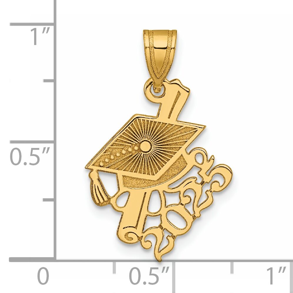 14K Graduation Cap and Slanted Diploma 2025 Charm-YC1548-25