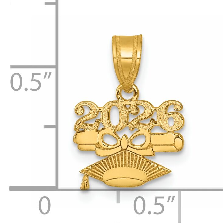 14K Graduation Cap and Diploma 2026 Charm-YC1549-26
