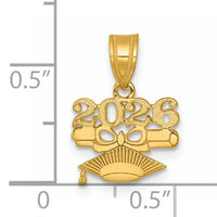 14K Graduation Cap and Diploma 2026 Charm-YC1549-26