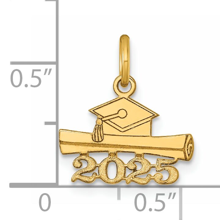 14K 2025 Graduation Cap and Diploma Charm-YC1550-25