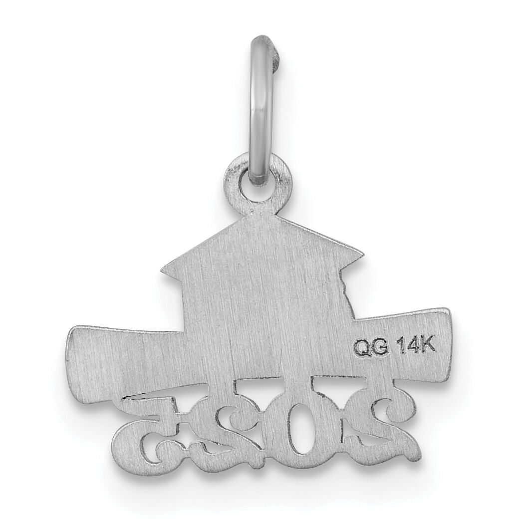 14K White Gold 2025 Graduation Cap and Diploma Charm-YC1550W-25
