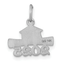 14K White Gold 2025 Graduation Cap and Diploma Charm-YC1550W-25