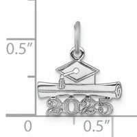 14K White Gold 2025 Graduation Cap and Diploma Charm-YC1550W-25