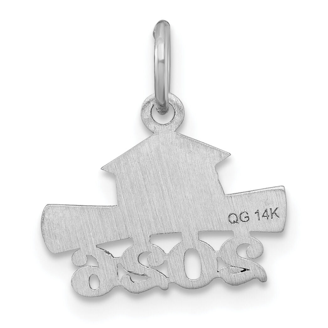 14K White Gold 2026 Graduation Cap and Diploma Charm-YC1550W-26