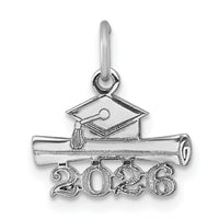 14K White Gold 2026 Graduation Cap and Diploma Charm-YC1550W-26