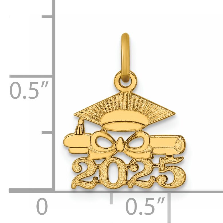 14K Graduation Cap and Diploma 2025 Charm-YC1551-25