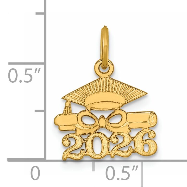 14K Graduation Cap and Diploma 2026 Charm-YC1551-26