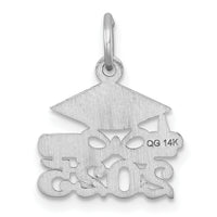 14K White Gold Graduation Cap and Diploma 2025 Charm-YC1551W-25