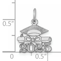 14K White Gold Graduation Cap and Diploma 2025 Charm-YC1551W-25
