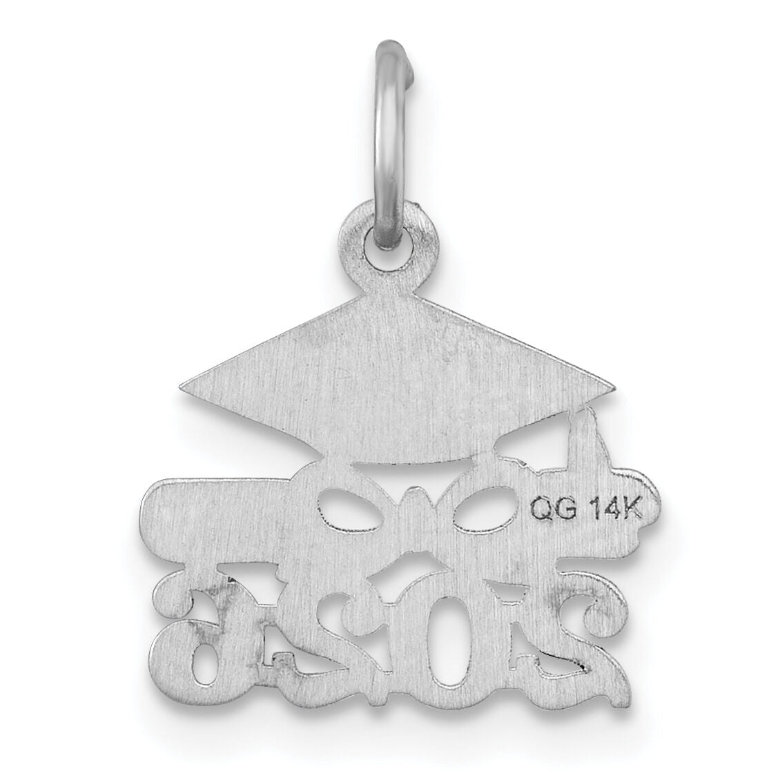 14K White Gold Graduation Cap and Diploma 2026 Charm-YC1551W-26