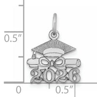 14K White Gold Graduation Cap and Diploma 2026 Charm-YC1551W-26