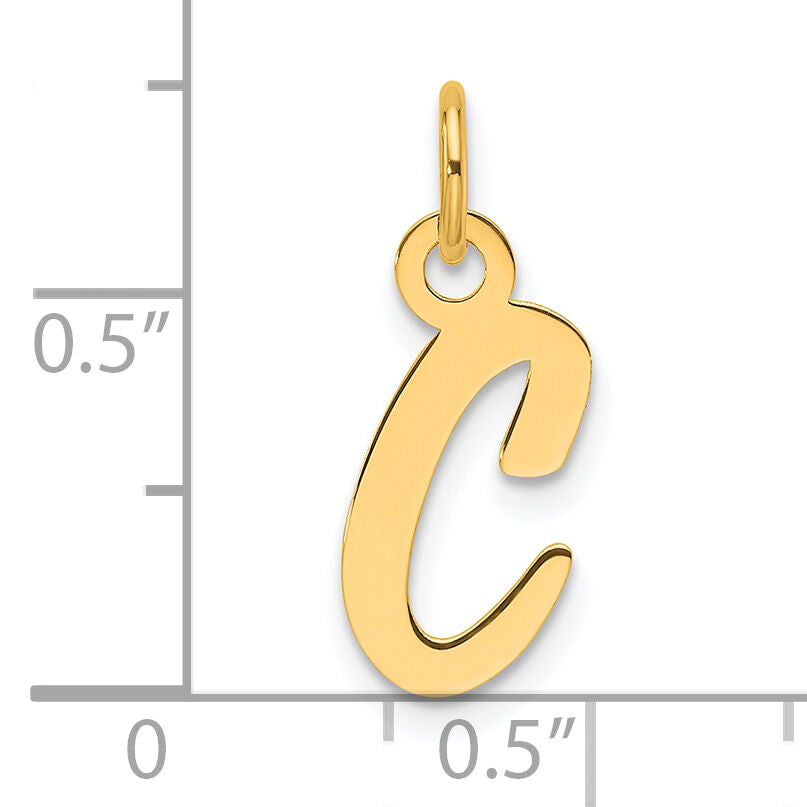 14k  Slanted Block Letter C Initial Charm-YC1552C