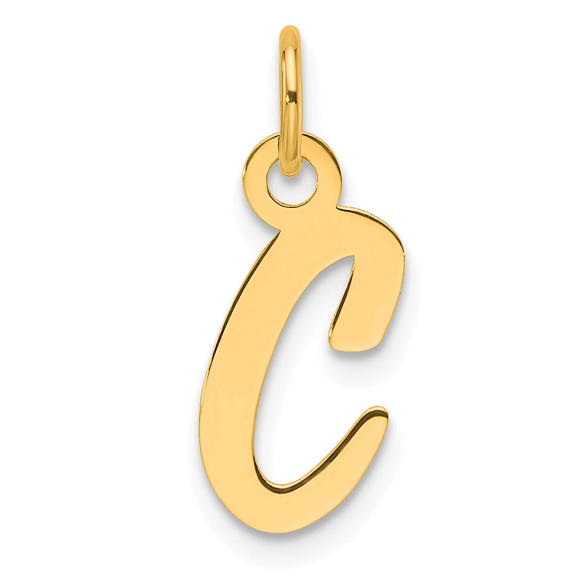 14k  Slanted Block Letter C Initial Charm-YC1552C