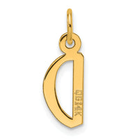 14k  Slanted Block Letter D Initial Charm-YC1552D