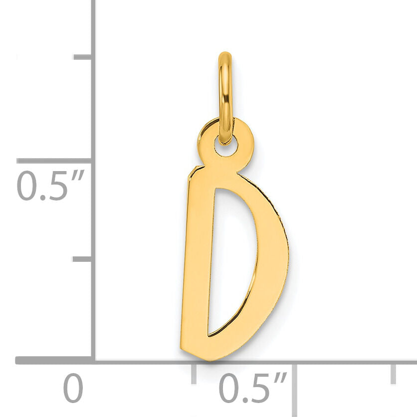14k  Slanted Block Letter D Initial Charm-YC1552D