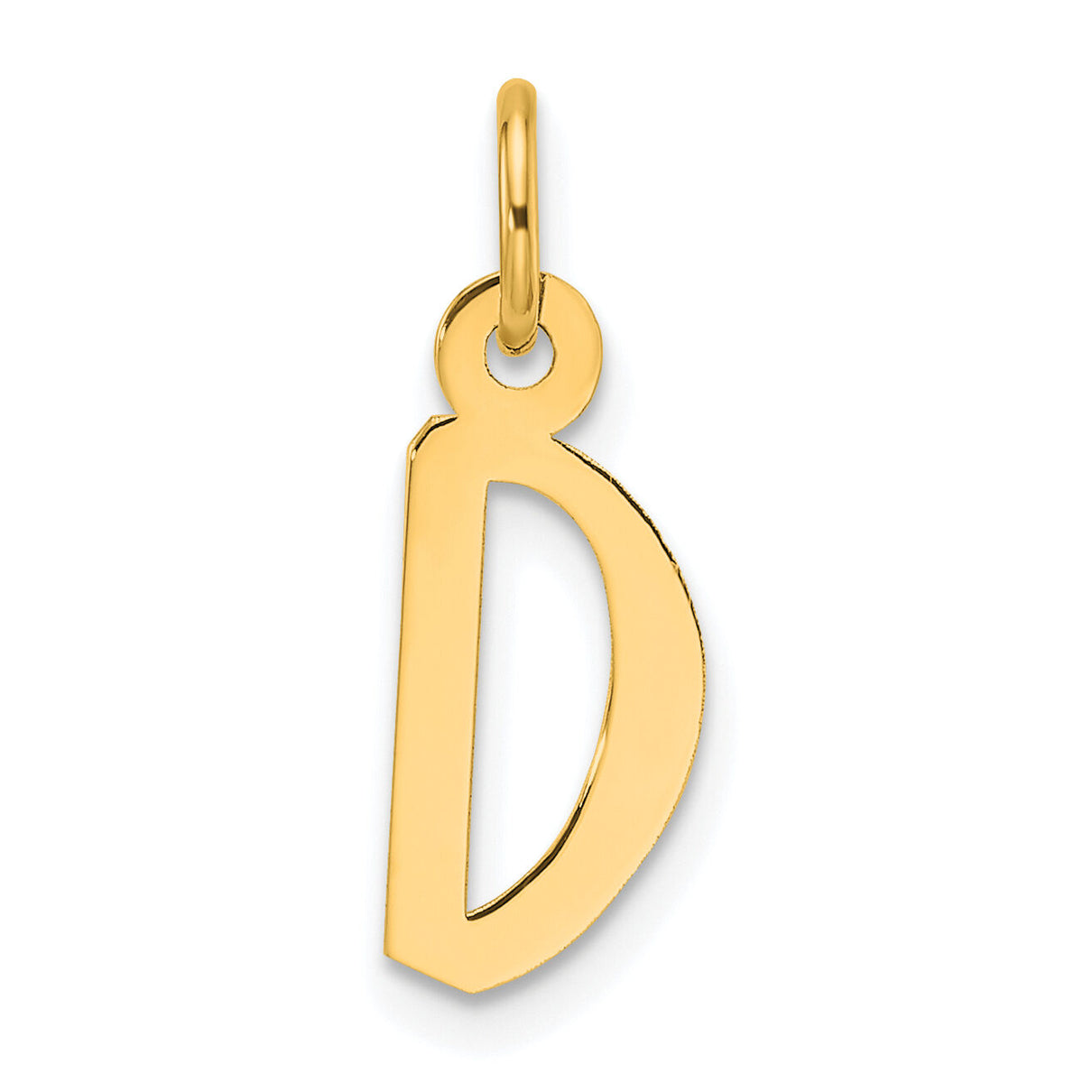 14k  Slanted Block Letter D Initial Charm-YC1552D