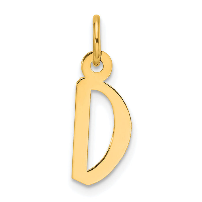 14k  Slanted Block Letter D Initial Charm-YC1552D