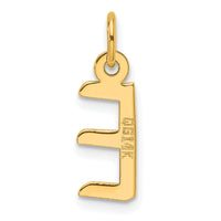 14K  Slanted Block Letter E Initial Charm-YC1552E