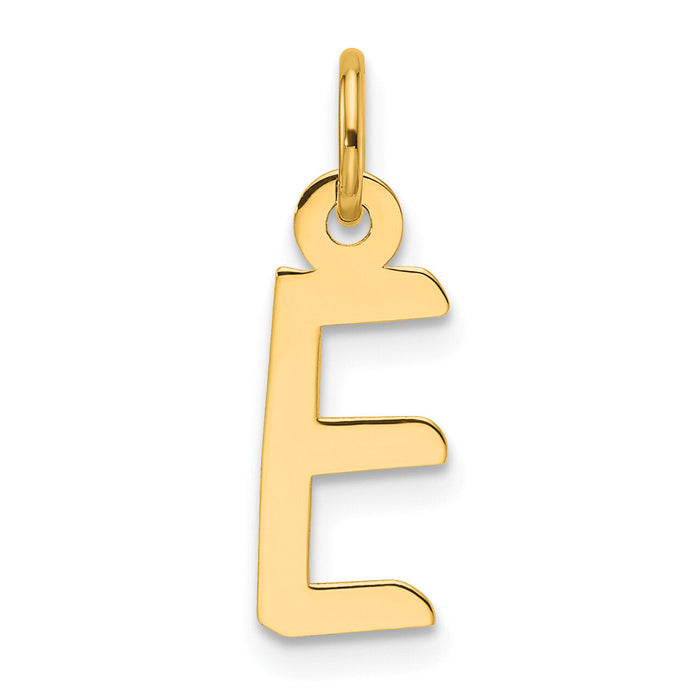 14K  Slanted Block Letter E Initial Charm-YC1552E