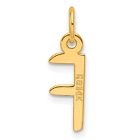 14K  Slanted Block Letter F Initial Charm-YC1552F