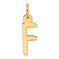 14K  Slanted Block Letter F Initial Charm-YC1552F