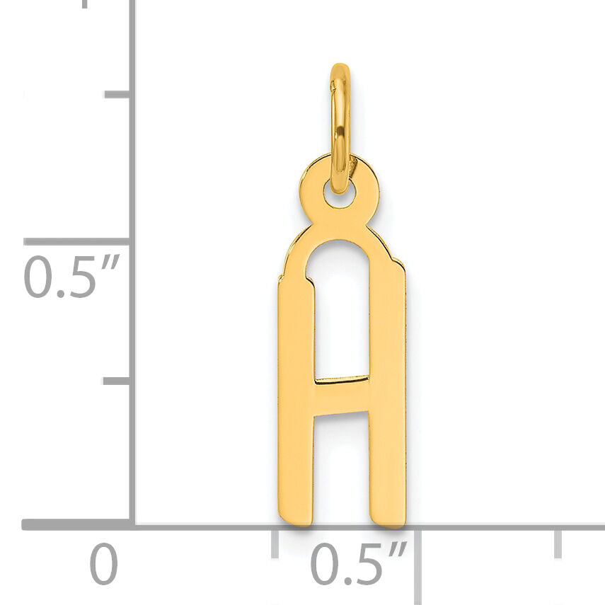 14K  Slanted Block Letter H Initial Charm-YC1552H