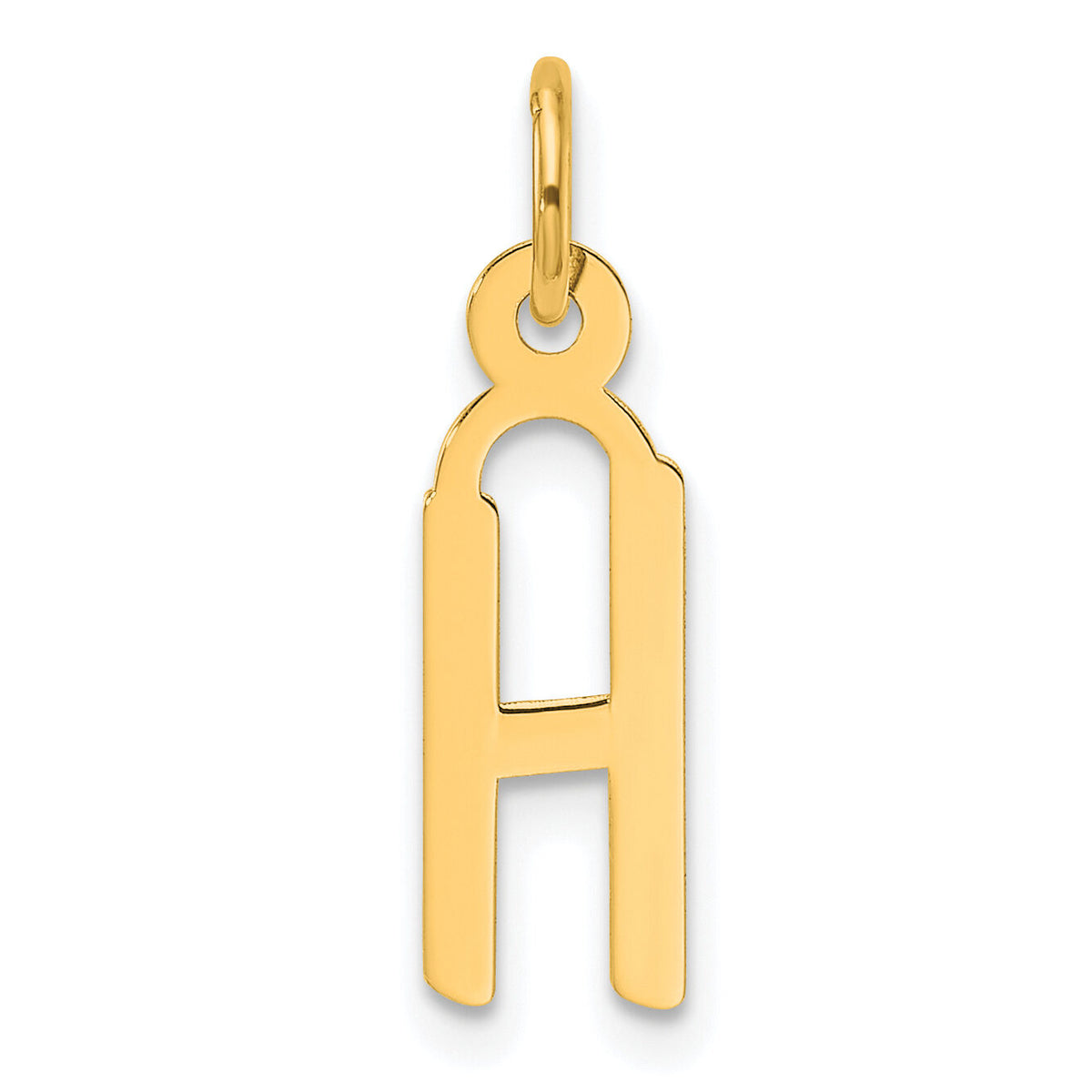 14K  Slanted Block Letter H Initial Charm-YC1552H