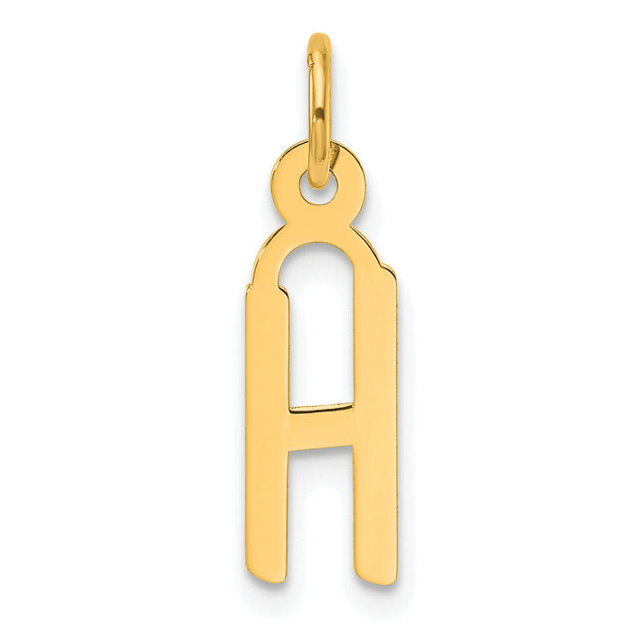 14K  Slanted Block Letter H Initial Charm-YC1552H