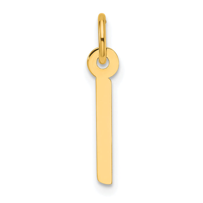 14K  Slanted Block Letter I Initial Charm-YC1552I