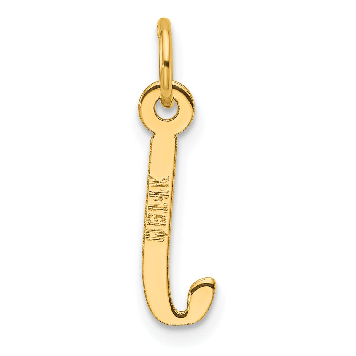 14K  Slanted Block Letter J Initial Charm-YC1552J