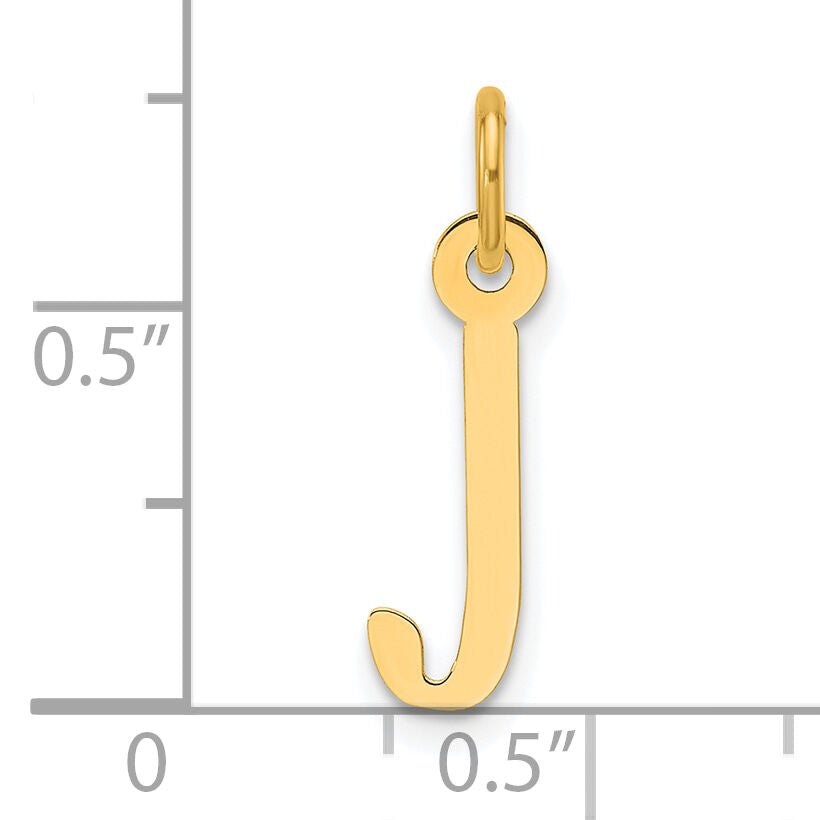 14K  Slanted Block Letter J Initial Charm-YC1552J