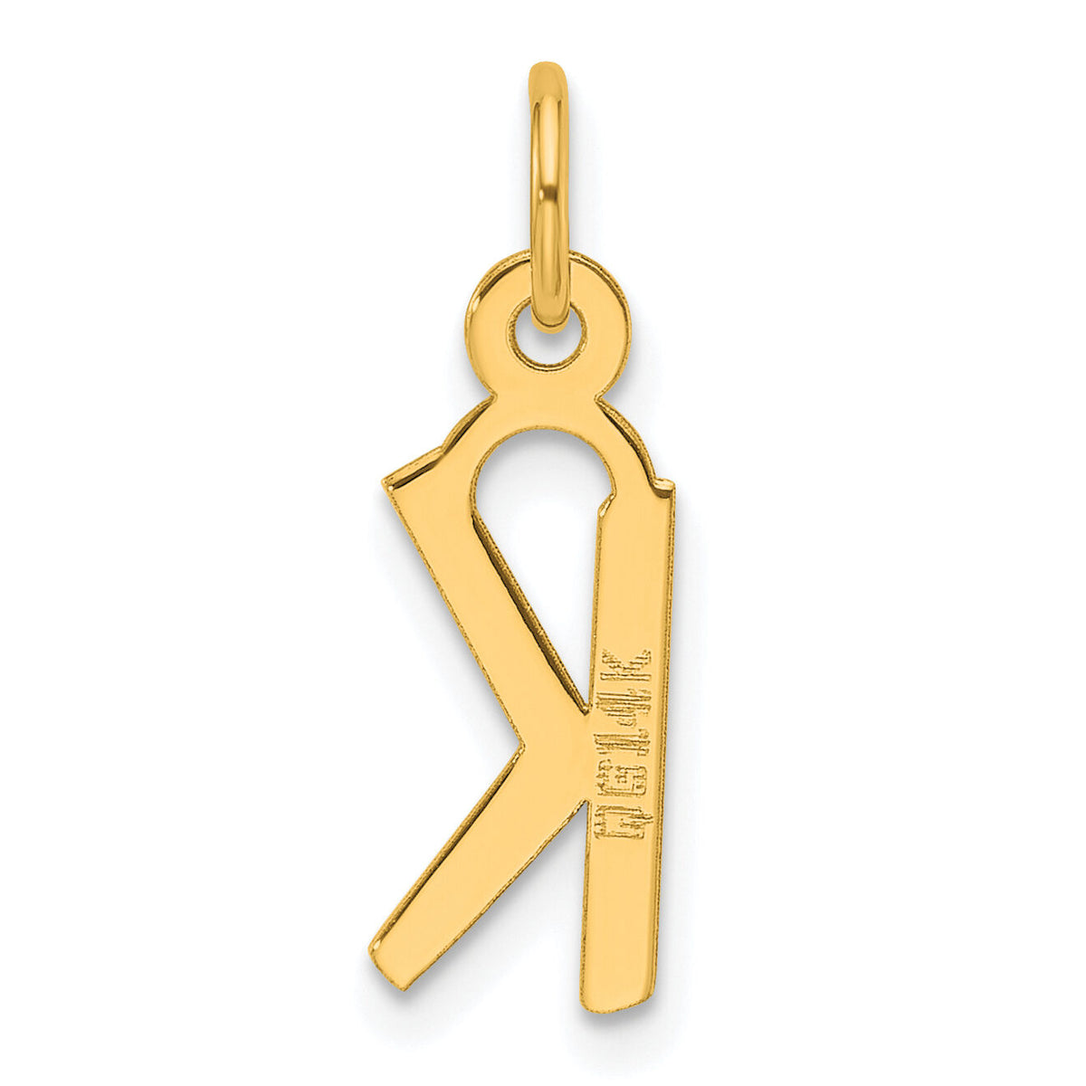 14K  Slanted Block Letter K Initial Charm-YC1552K