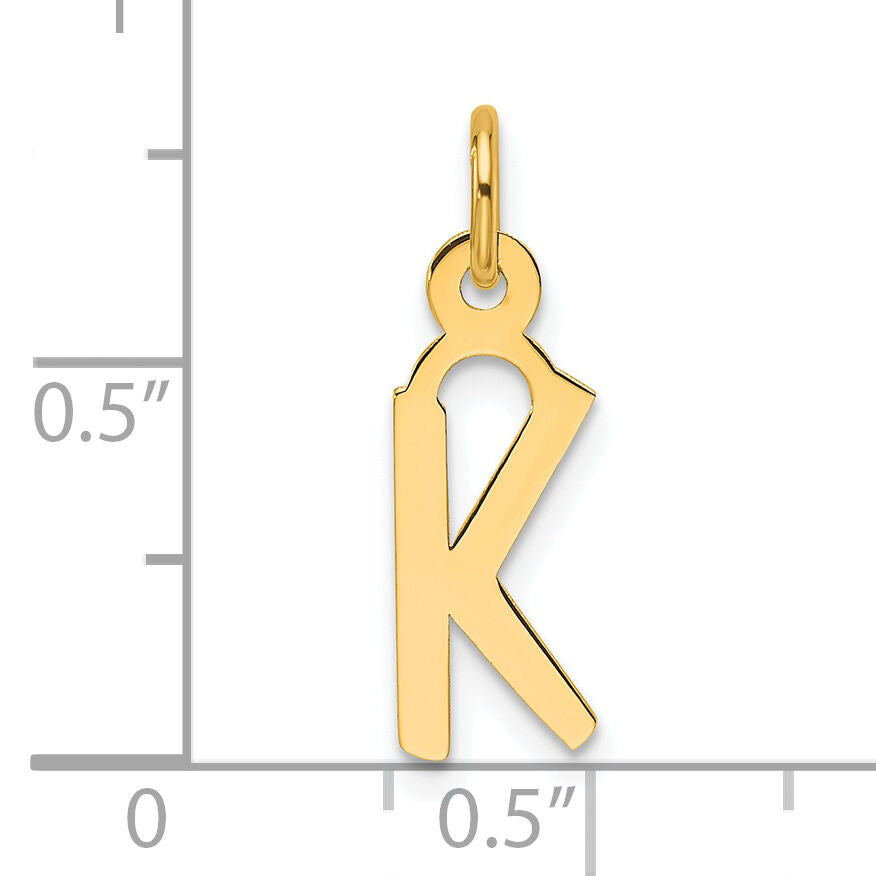 14K  Slanted Block Letter K Initial Charm-YC1552K