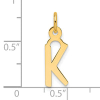 14K  Slanted Block Letter K Initial Charm-YC1552K