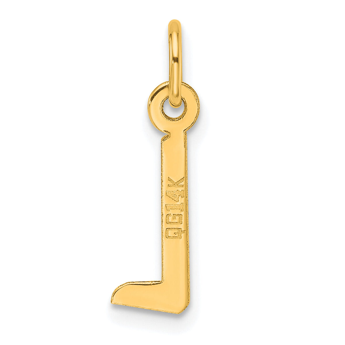 14K  Slanted Block Letter L Initial Charm-YC1552L