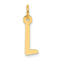 14K  Slanted Block Letter L Initial Charm-YC1552L