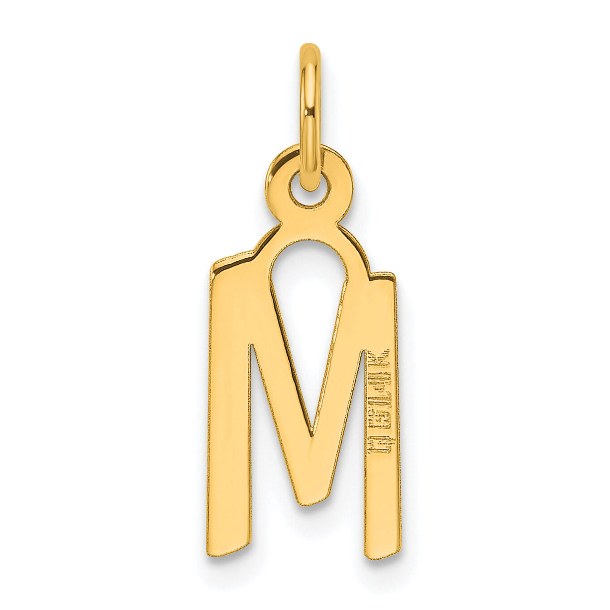 14K  Slanted Block Letter M Initial Charm-YC1552M