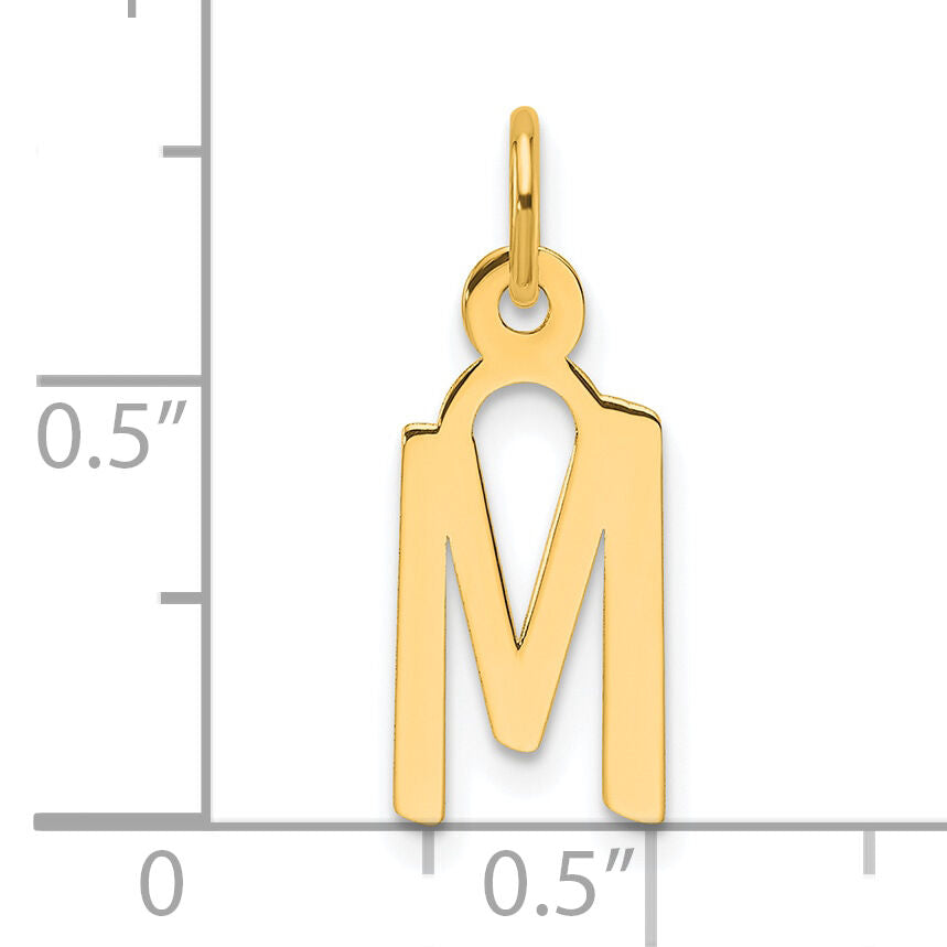 14K  Slanted Block Letter M Initial Charm-YC1552M