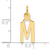 14K  Slanted Block Letter M Initial Charm-YC1552M