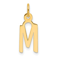 14K  Slanted Block Letter M Initial Charm-YC1552M