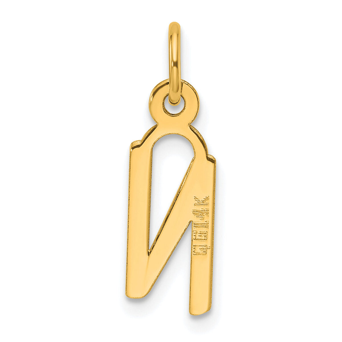14K  Slanted Block Letter N Initial Charm-YC1552N