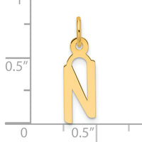 14K  Slanted Block Letter N Initial Charm-YC1552N