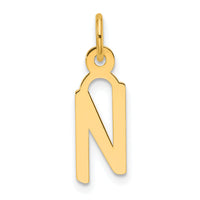 14K  Slanted Block Letter N Initial Charm-YC1552N